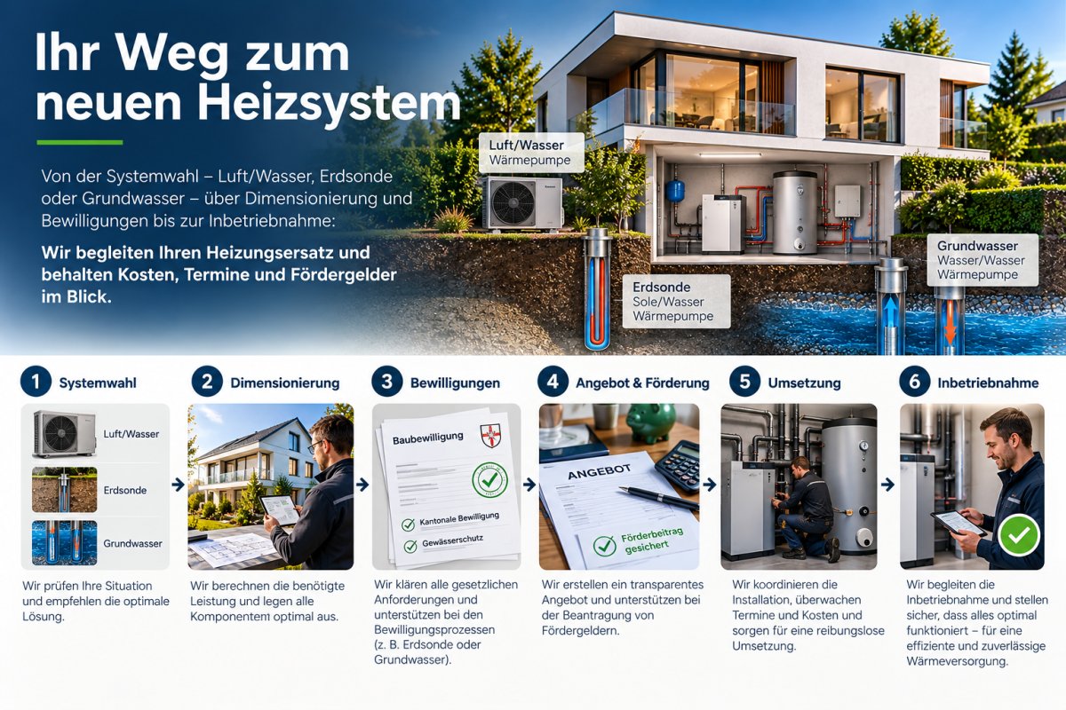 Ihr Weg zum neuen Heizsystem – Ablauf beim Heizungsersatz